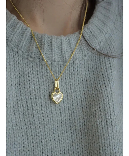 Collar De Amor De Doble Cara De Plata S925 De Estilo Coreano