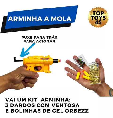 Brinquedo Arma Bolinha De Gel + Dardo Nerf Arminha Brinquedo