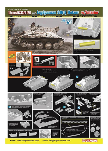 Dragon 1/35 6489 15 Cm S.ig.33/2 (sf) Au Jagdpanzer 38 (t) H