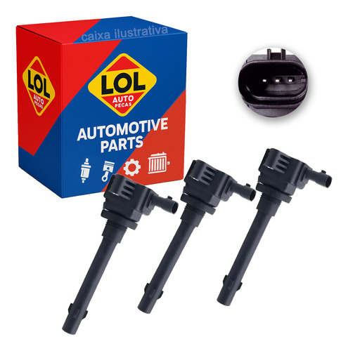 Kit 3 Bobina De Ignição Chery Tiggo 2 1.5 16v 2019 2020 2021