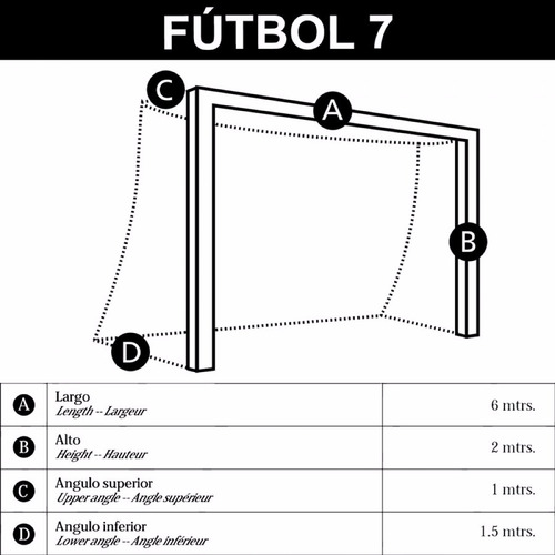 Imagen 2 de 4 de Red Futbol Siete Blanca Para Porteria Medida Oficial