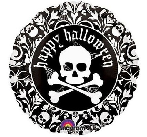 4 Globos Halloween Calavera Fantasma Met 18in Ghostly Web Sk