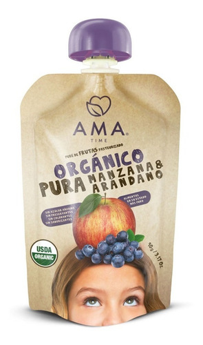 Ama Mix Pure De Fruta Orgánico Papilla Colado 15x90grs