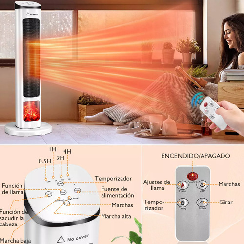 Calefactor Eléctrico De Torre Con Control Remoto,1500w
