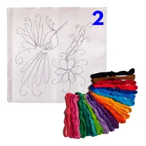 Comprar Kit Para Bordar Tenango: 1 Cuadro Grande, 20 Hilos, Agujas  