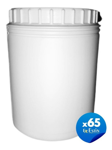 Imagen 1 de 10 de Potes Plasticos 1000 Cc En Pead Blanco X 65 Un.