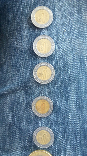 Cinco Monedas De 1 Nuevo Peso