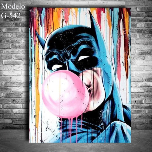 Cuadro Batman Arte Moderno Bomba Chicle Ros 60x45 Cm Textura