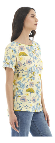 Polera Mujer Haka Honu Flora Amarillo