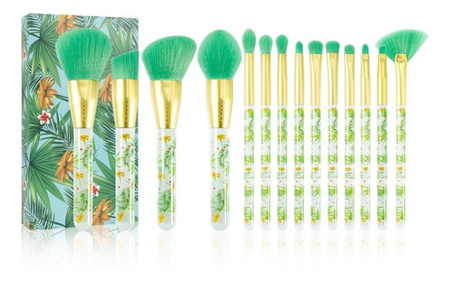 Docolor - Set De 14 Brochas Tropical Para Maquillaje  