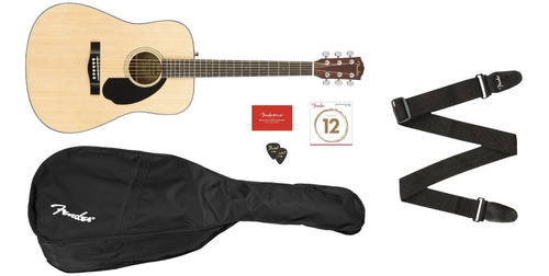Guitarra Fender Acustica Pack Cd-60s V2 Nat Wn