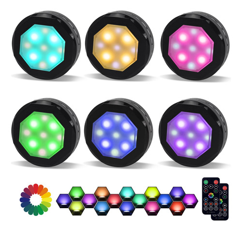 Mfox Iluminacion Led Para Debajo Gabinete Luz Closet Disco 6