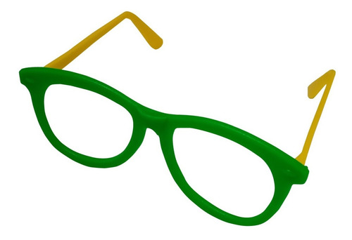 Imagem 2 de 4 de Óculos Nerd Verde E Amarelo - Kit 10 Unidades