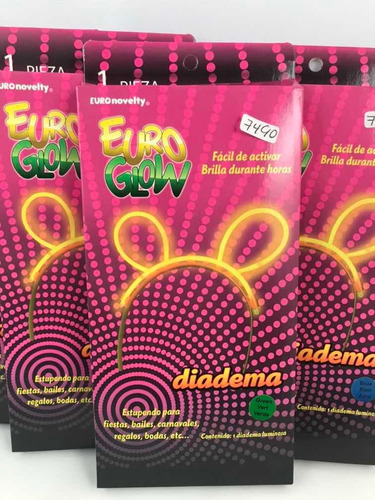 4 Diadema Neon Glow Luminosa Luz Orejas Orejita Raton Conejo