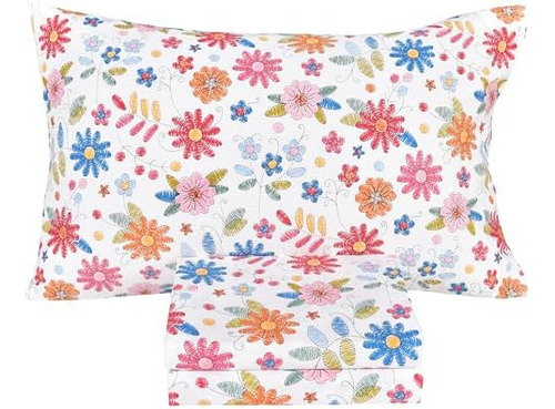 Juego De Sábanas De 3 Piezas Con Diseño De Flores Florales D