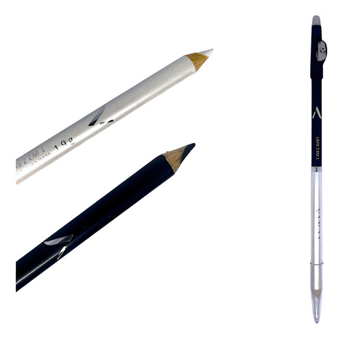 Kit 2 Lapis Vivai 2 Em 1 Com Apontador 2 Cores Preto Branco