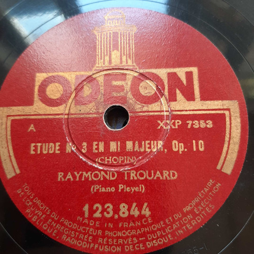 Pasta Raymond Trouard Piano Pleyel Chopin Odeon Tc61