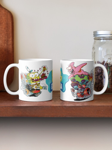 Taza Sublimada Con Diseños De Bob Esponja Personalizada
