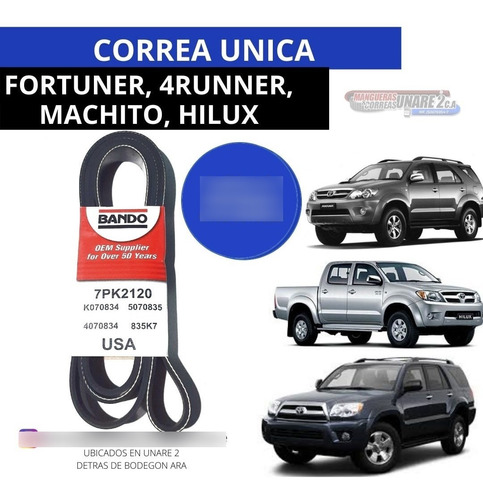 Correa Unica Toyota Hilux Fortuner 4runner Machito 7pk2120