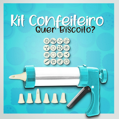 Imagem 2 de 6 de Pistola Confeitario Decorador Bolo Cupcake 6 Bicos 16 Moldes