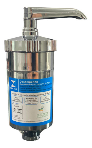 Filtro Copo Cromado Em Abs Com Refil Universal + 2 Refil