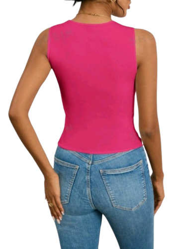 Polera Mujer Top Tank Corte Asimétrico, Shein
