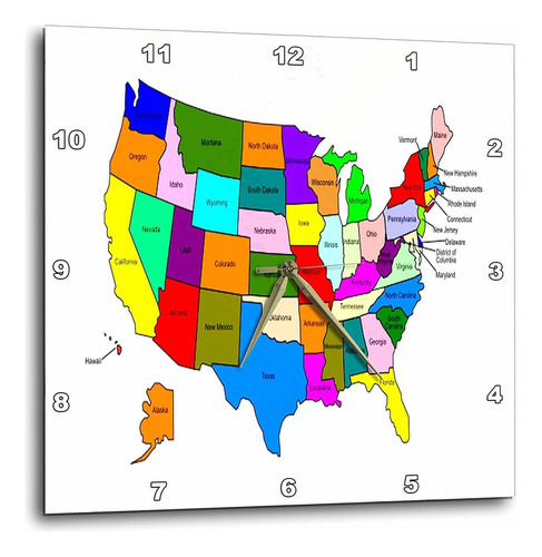 D Se Levanto Mapa Colorido De Los Estados Unidos Para E...