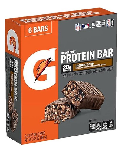 Gatorade Protein Bar - Caixa C/ 6 - Chocolate Chip