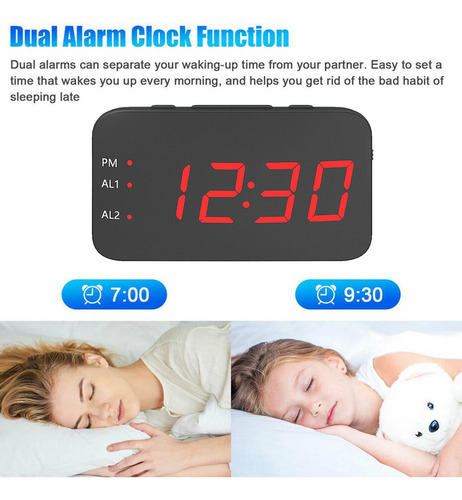 R Reloj De Alarma De Control De Voz Reloj De Radio Digital