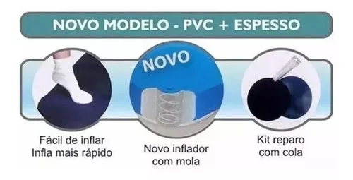 Colchão Inflável Casal Mor + Inflador Embutido + Kit Reparo