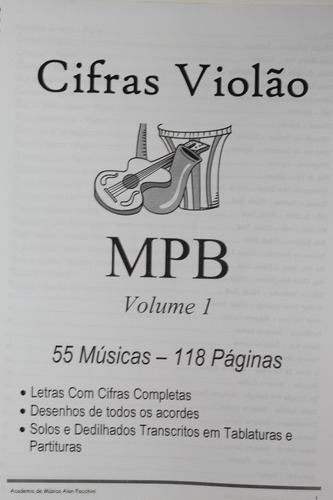 Caderno De Cifras E Tablaturas Violão Mpb Vol. 1 118 Pg