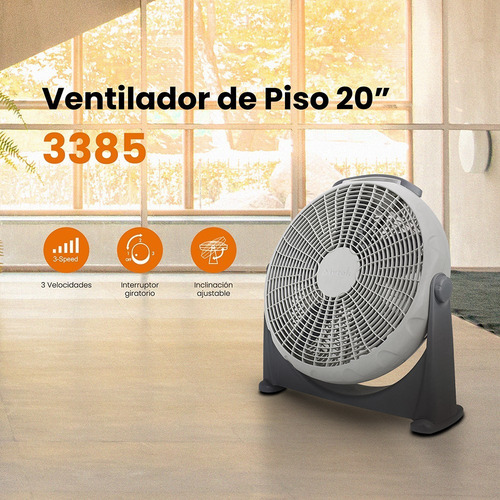 Ventilador De Piso Mytek 3385 De 20 Pulgadas Plástico Cantid 64 Cm 60 Hz Gris Gris Plástico 5