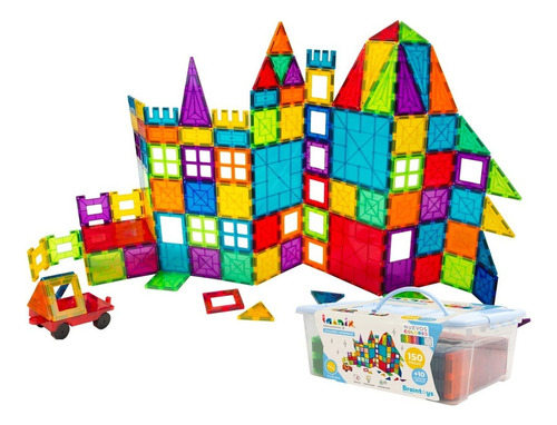 Set de construcción magnético Braintoys Imanix 150 piezas  en  caja