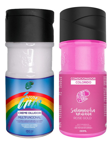 Kit Salamandra E Diluidor Arco Iris 150ml Kamaleão Color Tom Rosa Gold