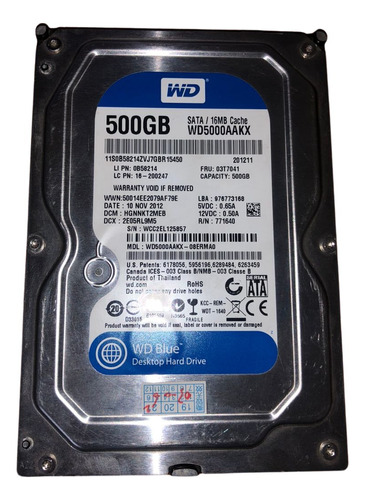 Disco Duro Wd 500gb Sata Iii 6.0 Gb/s