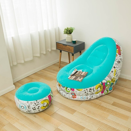 Sofa Reposa Pies Inflable Puff Con Sillón Inflable Plegable