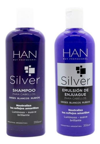 Han Silver Shampoo + Acondicionador Matizador Rubios Grises 