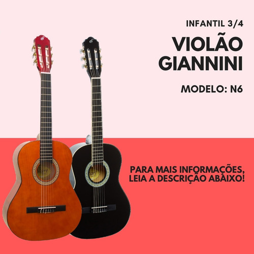 Imagem 8 de 8 de Violão Giannini Nylon Acústico N6 Infantil 3/4 Kit Completo