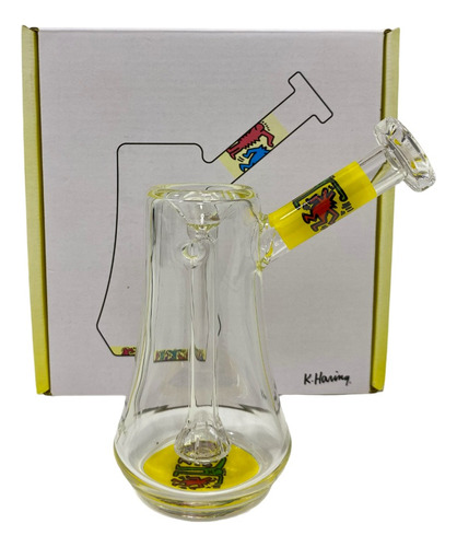 Bong K-haring Glass Bubbler Yellow - Pipa De Agua