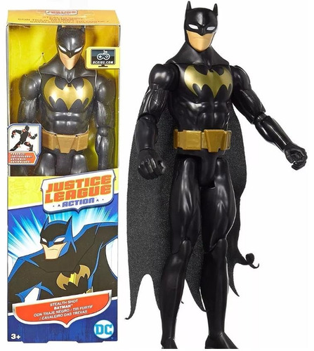 Muñeco Batman Traje Negro Dc Comics 30cm Articulado Mattel
