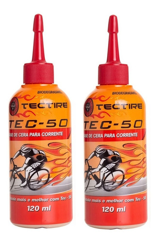 2 Óleo Lubrificante Tectire Tec 50 Bio Cera Corrente 120ml