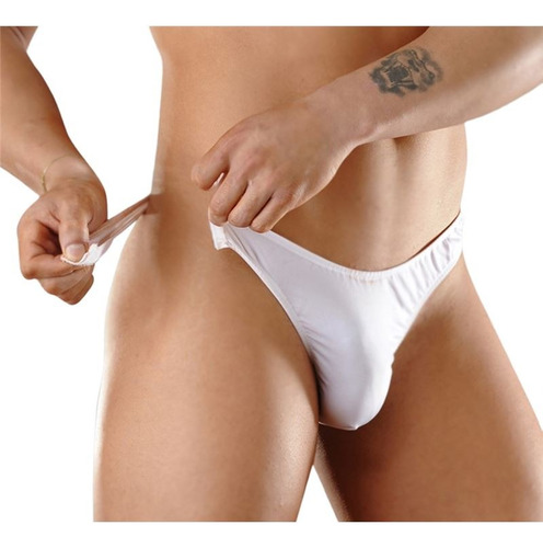 Tanga Less Lycra Lisa C/velcro Talle Unico Blanco