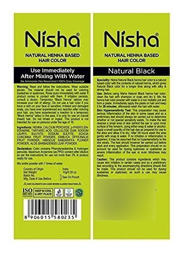 Tinte Nisha Natural De Henna Marrón (sobre Grande).
