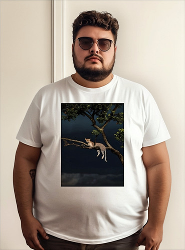 Polera Cx Hombre Talla Grande Chita Leopardo Animales Deco