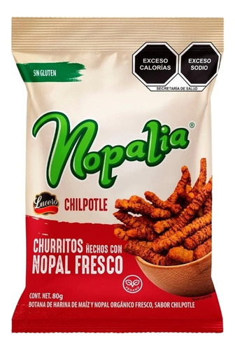 7 Pack Churrito De Nopal Chipotle Nopalia 80