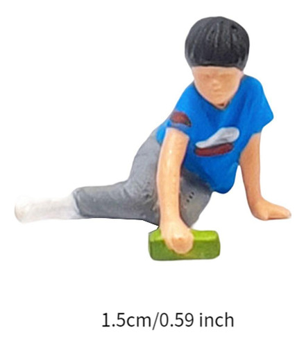 Figura De Niño Sentado 1/64, Artesanías Camisa Azul