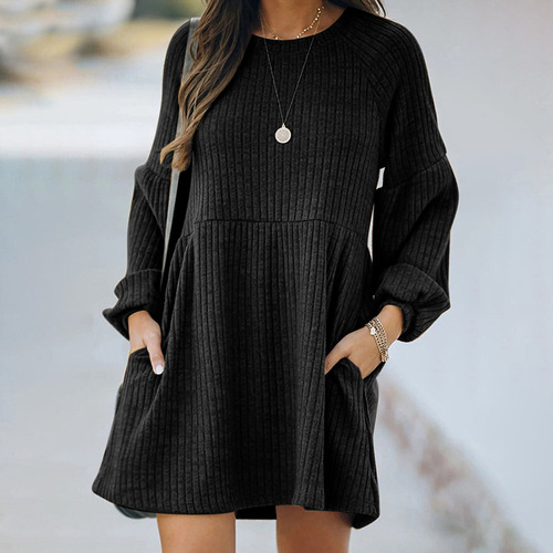 Vestido C Para Mujer, Manga De Invierno, Tejido De Cintura M