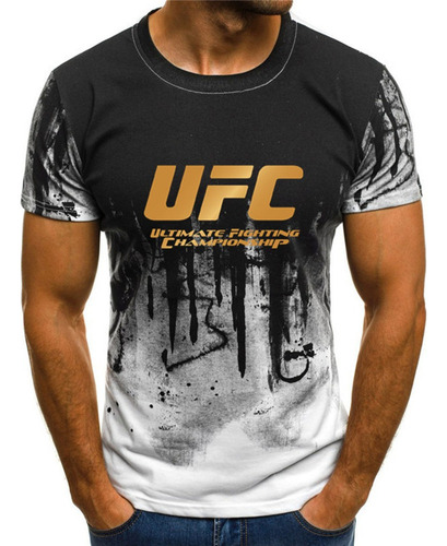 Mma Bjj Manga Corta Impresión 3d Ufc Camiseta Boxeo