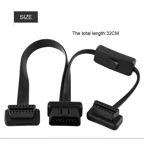 Cable Divisor Obd2 De 16 Pines A Doble Extensión Plana Hembr