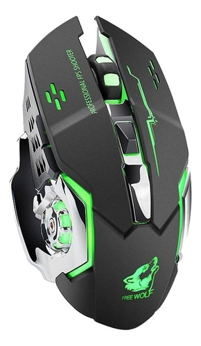 Imagen 2 de 2 de Mouse de juego recargable Free Wolf X8 black